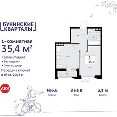 Квартира 35,4 м², 1-комнатная - изображение 3