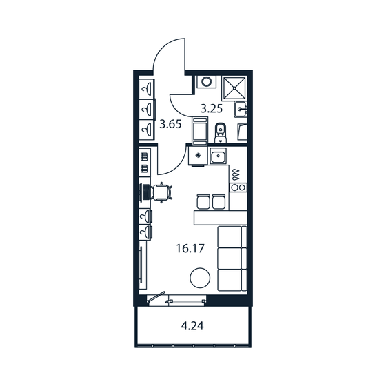24,3 м², квартира-студия 4 185 888 ₽ - изображение 51