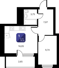 40,5 м², 1-комнатная квартира 4 500 000 ₽ - изображение 50