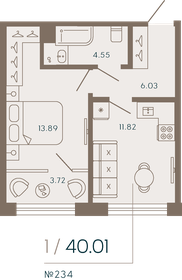 Квартира 40 м², 1-комнатные - изображение 1