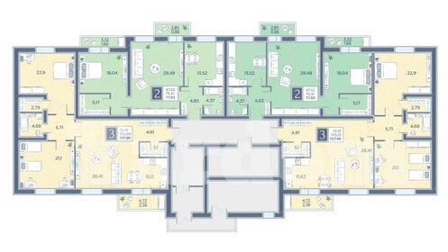 107,5 м², 3-комнатная квартира 11 250 000 ₽ - изображение 69