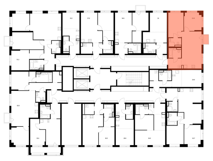 56,4 м², 2-комнатная квартира 14 200 000 ₽ - изображение 128