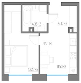 Квартира 33,5 м², 1-комнатная - изображение 1