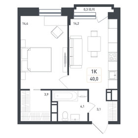 Квартира 39,7 м², 1-комнатная - изображение 1