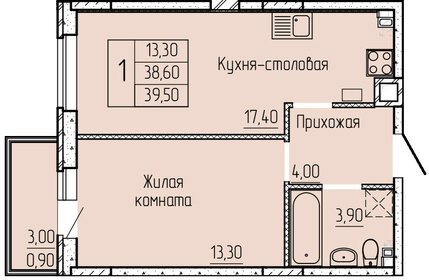 38 м², 1-комнатная квартира 3 800 000 ₽ - изображение 30