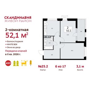 52,7 м², 2-комнатная квартира 15 400 000 ₽ - изображение 71