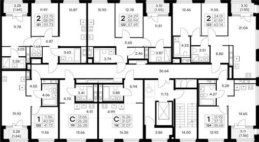 63,6 м², 2-комнатная квартира 21 240 000 ₽ - изображение 48