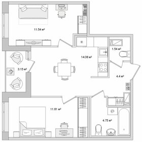 51,3 м², 2-комнатная квартира 16 686 000 ₽ - изображение 74