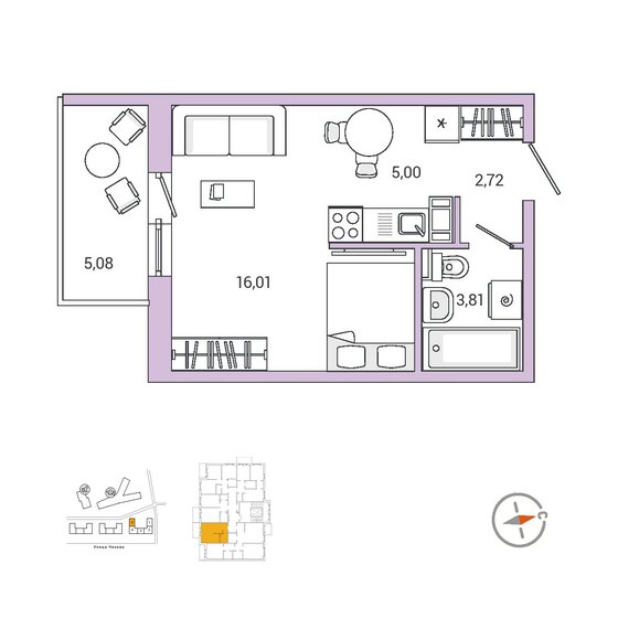 29,2 м², 1-комнатная квартира 5 846 580 ₽ - изображение 1