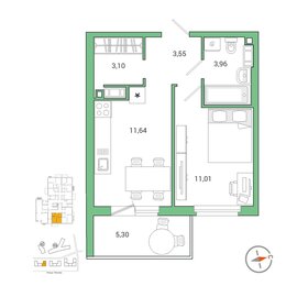 Квартира 35,1 м², 1-комнатная - изображение 1