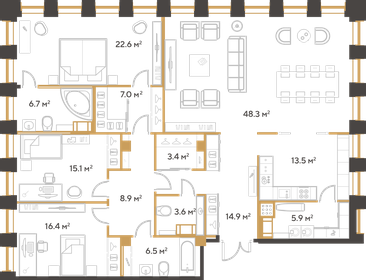 124,6 м², квартира-студия 43 800 000 ₽ - изображение 83