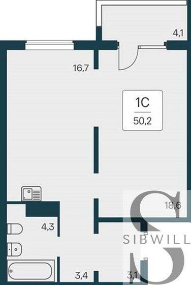 50,2 м², квартира-студия 5 300 000 ₽ - изображение 17