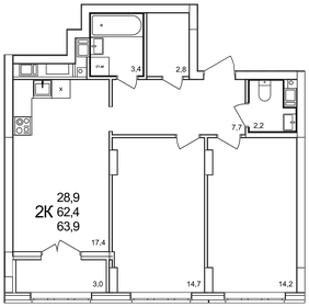 69 м², 2-комнатная квартира 9 000 000 ₽ - изображение 83