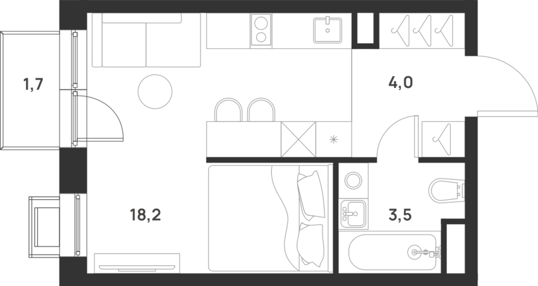 26,2 м², 1-комнатная квартира 8 650 427 ₽ - изображение 14