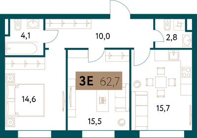 64,3 м², 3-комнатная квартира 38 051 388 ₽ - изображение 32