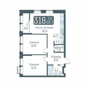 Квартира 66,5 м², 3-комнатная - изображение 1