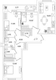 81,8 м², 3-комнатная квартира 18 330 648 ₽ - изображение 70