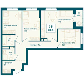 Квартира 81,5 м², 3-комнатная - изображение 1