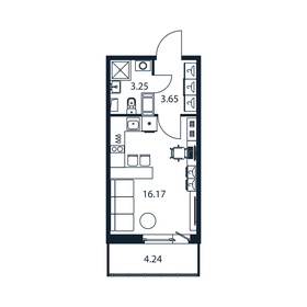 24,3 м², квартира-студия 4 185 888 ₽ - изображение 58