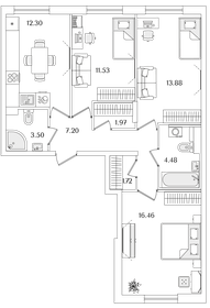 75,8 м², 3-комнатная квартира 14 350 000 ₽ - изображение 89