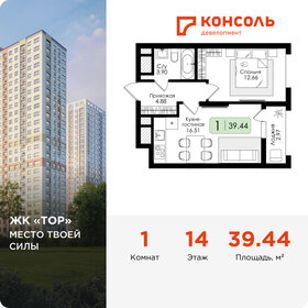 Квартира 39,4 м², 1-комнатная - изображение 1
