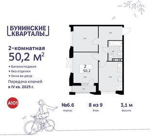 50,3 м², 2-комнатная квартира 13 265 468 ₽ - изображение 39