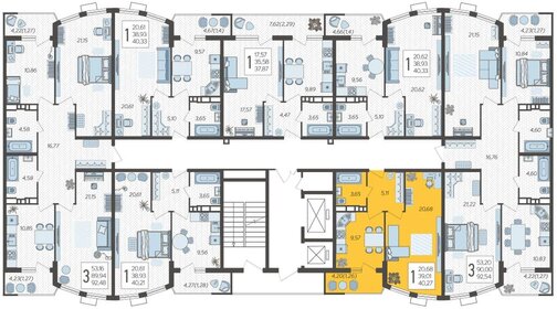 40,4 м², 1-комнатная квартира 7 100 037 ₽ - изображение 42