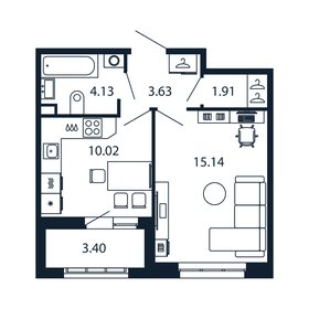 Квартира 34 м², 1-комнатная - изображение 1