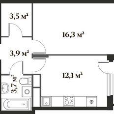 Квартира 40,6 м², 1-комнатная - изображение 3