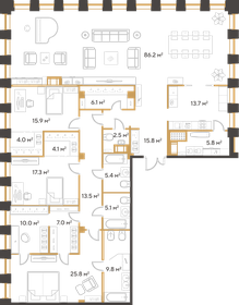 246,3 м², 3-комнатная квартира 95 100 000 ₽ - изображение 58