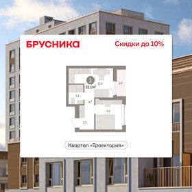 Квартира 33 м², 1-комнатная - изображение 1