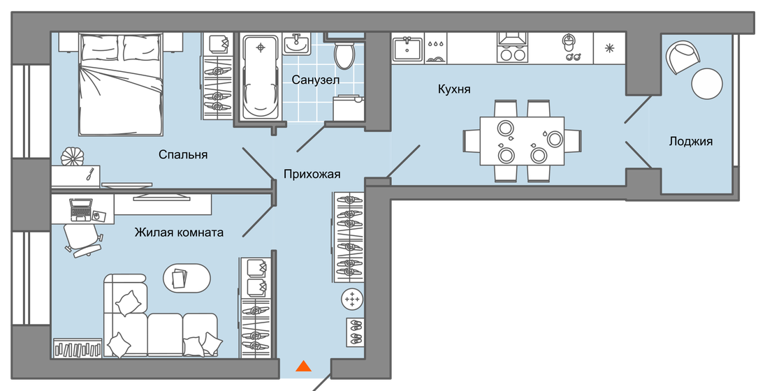 52 м², 2-комнатная квартира 5 666 602 ₽ - изображение 22