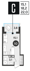 21,8 м², квартира-студия 4 950 000 ₽ - изображение 62