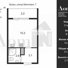 Квартира 21,3 м², студия - изображение 2