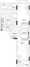 Квартира 66,5 м², 2-комнатная - изображение 1