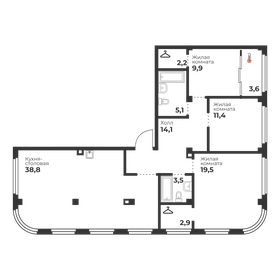 Квартира 107,4 м², 3-комнатная - изображение 1