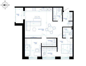 Квартира 77,2 м², 1-комнатная - изображение 4
