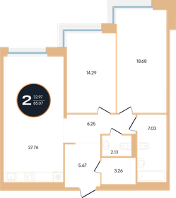 117,6 м², 2-комнатная квартира 39 984 000 ₽ - изображение 16