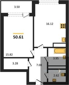 Квартира 50,6 м², 1-комнатная - изображение 1