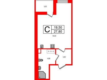 Квартира 27,8 м², студия - изображение 1