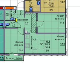 51,4 м², 3-комнатная квартира 5 190 000 ₽ - изображение 1