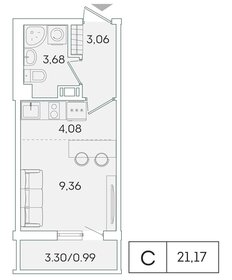 21,2 м², квартира-студия 3 765 431 ₽ - изображение 80