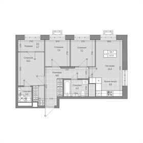 Квартира 62,6 м², 4-комнатная - изображение 1