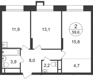 64,4 м², 2-комнатная квартира 17 329 904 ₽ - изображение 59