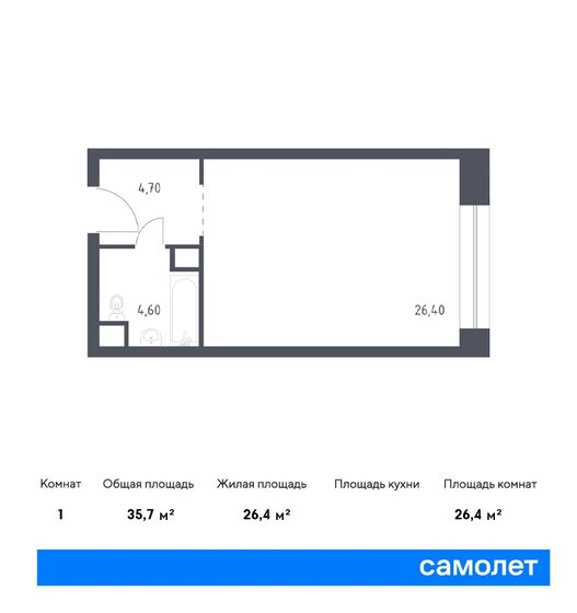 35,7 м², апартаменты-студия 21 320 968 ₽ - изображение 1