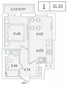 31,3 м², 1-комнатная квартира 5 401 193 ₽ - изображение 27