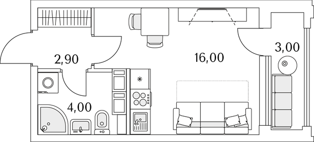 23,9 м², квартира-студия 4 300 000 ₽ - изображение 49