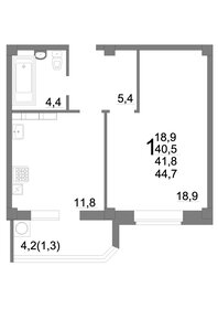 43 м², 1-комнатная квартира 6 200 000 ₽ - изображение 52