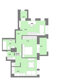 60,2 м², 2-комнатная квартира 16 200 000 ₽ - изображение 68