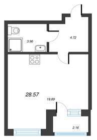 Квартира 28,6 м², студия - изображение 1